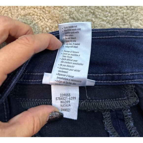 Paige Claudine Women's 25 Bootcut Dark Wash Cropped Jeans Stretch Front Slit - Picture 11 of 12